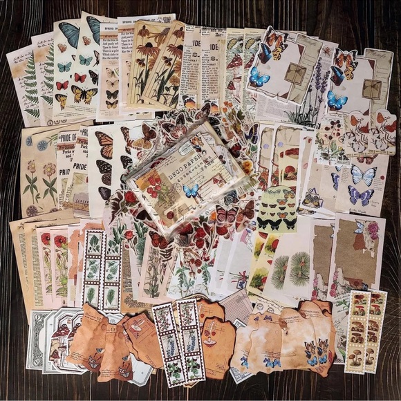 120Pieces Vintage Scrapbook Supplies Pack for Junk Journal Planners DIY Paper - Picture 7 of 8